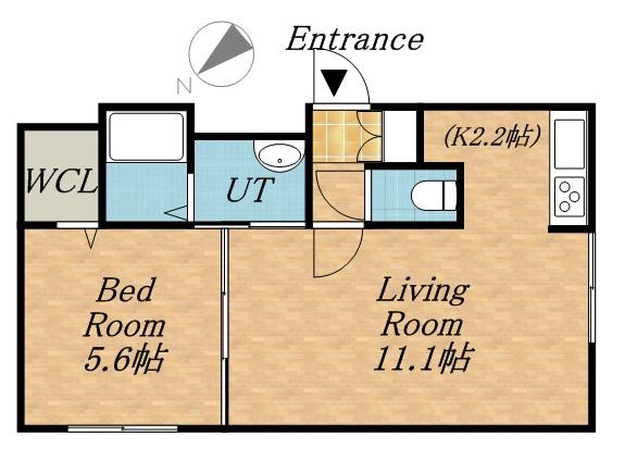 ルミエール アンソレイエ(1LDK/1階)の間取り写真