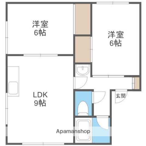 春宮マンション(2DK/1階)の間取り写真