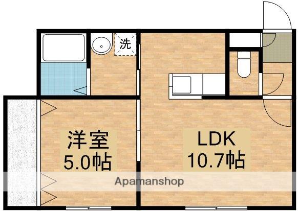 アユミリオン4.3 (1LDK/1階)の間取り写真