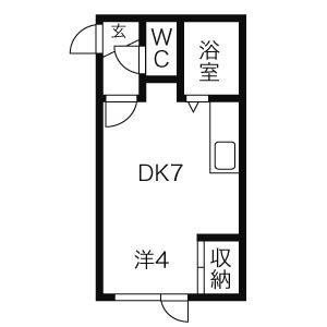 マイプレイス南郷(1DK/2階)の間取り写真