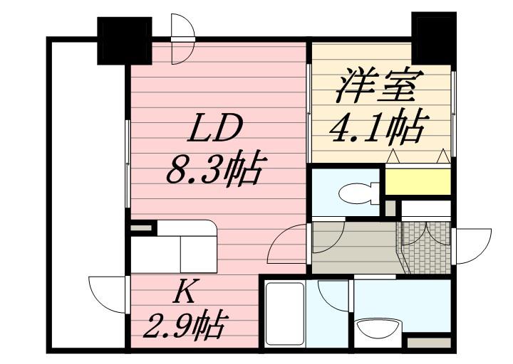 SーFORT豊平三条(1LDK/7階)の間取り写真