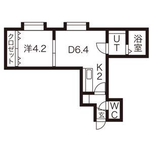 ウイングコート(1LDK/2階)の間取り写真