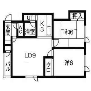 ハイツ藤(2LDK/2階)の間取り写真