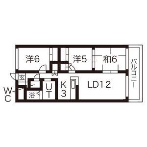 プリムラKⅢ(3LDK/2階)の間取り写真