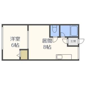 シティハイムパレス17(1DK/1階)の間取り写真