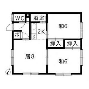 おのコーポラス(2LDK/2階)の間取り写真