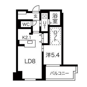 F006(1LDK/3階)の間取り写真