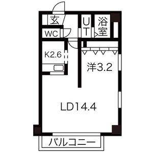 AMS東札幌24(1LDK/9階)の間取り写真