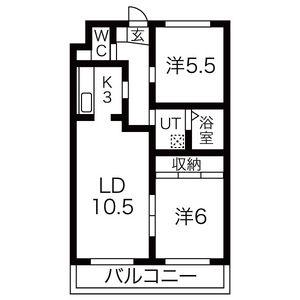 リリーハイム(2LDK/1階)の間取り写真