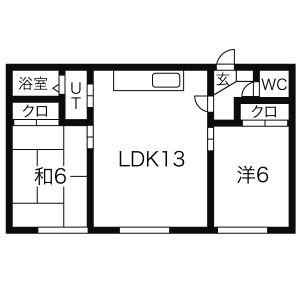 コーポライラック(2LDK/2階)の間取り写真