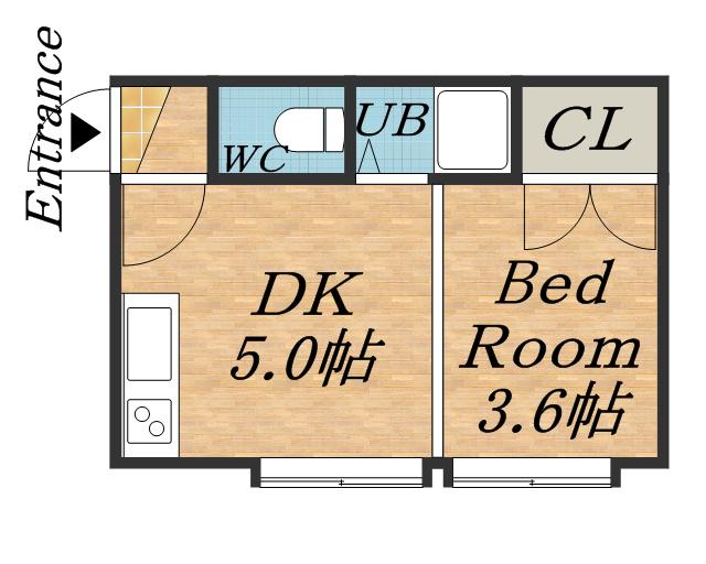 サウスキャロルNO.16(1DK/3階)の間取り写真