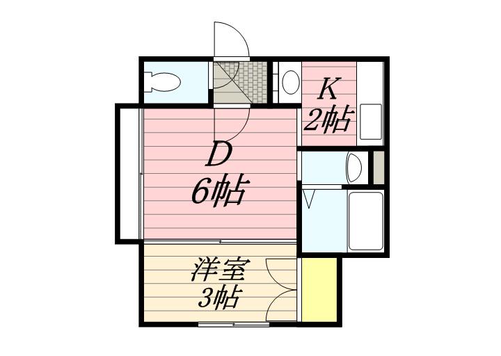 セゾン本通(1K/3階)の間取り写真