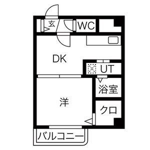 エクセレントハウス豊平37(1DK/2階)の間取り写真