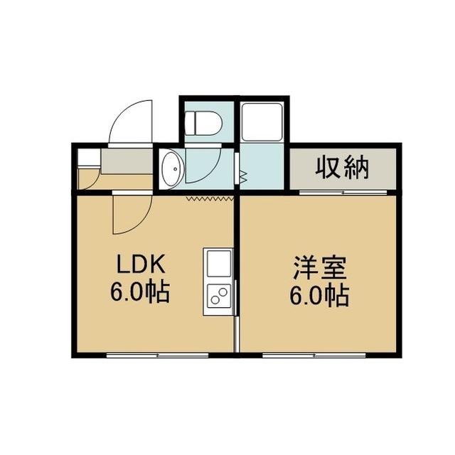 ハイツトレヴィ(1DK/1階)の間取り写真