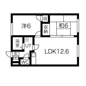 コーポラスワイド(2LDK/1階)の間取り写真