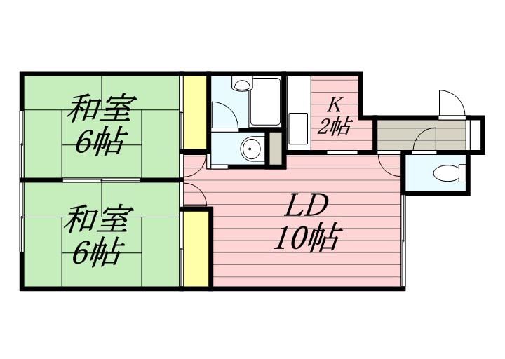 メトロ12(2LDK/2階)の間取り写真