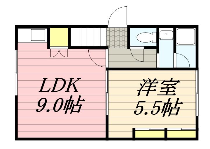 小堀アパート(1DK/2階)の間取り写真