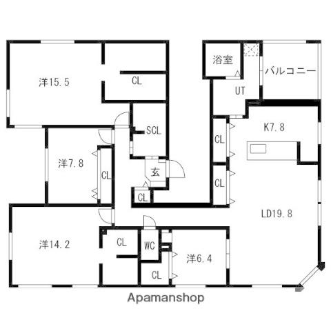 シャルール(4LDK/4階)の間取り写真