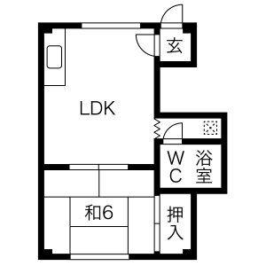 A COURT(1DK/2階)の間取り写真