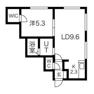 サンシャイン平岸(1LDK/3階)の間取り写真