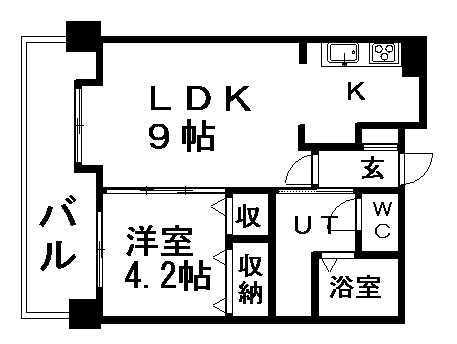 アクセス東札幌(1LDK/10階)の間取り写真