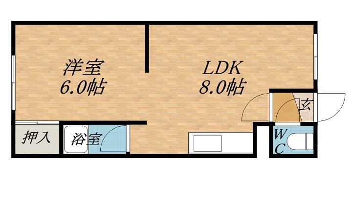 トークフラット(1LDK/3階)の間取り写真