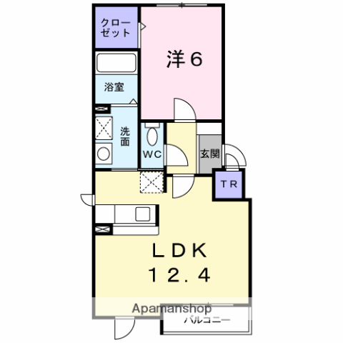 アイリスガーデンⅡ(1LDK/2階)の間取り写真