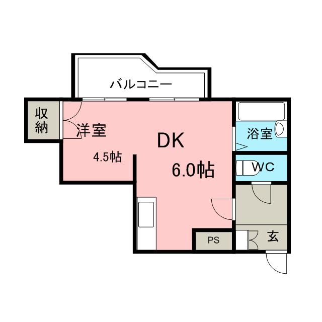 菊水コート(1DK/3階)の間取り写真