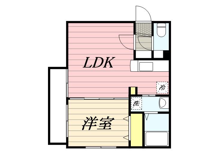 カレラ平和通(1LDK/4階)の間取り写真