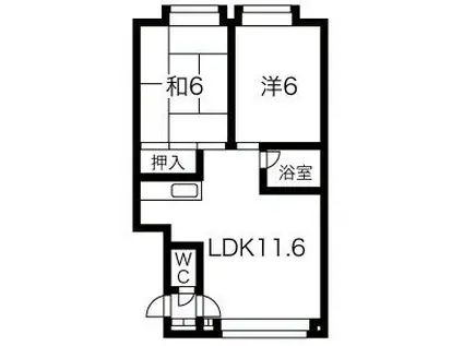 第22大成コーポ(2LDK/2階)の間取り写真