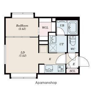 MARE(1DK/1階)の間取り写真