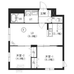 シティプレミア白石(2LDK/1階)の間取り写真