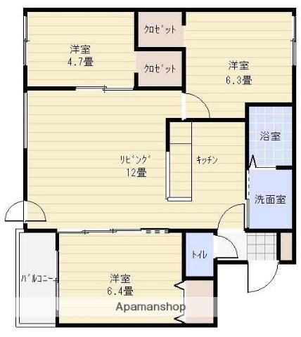 TONY VILLAGE KYOEI(3LDK/5階)の間取り写真