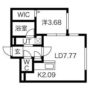 ラグナベルデ菊水7条(1LDK/4階)の間取り写真