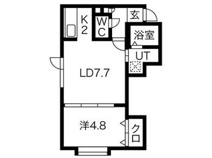 アークコート豊平公園III(1LDK/3階)の間取り写真