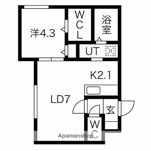アルテ・ノヴァ19(1LDK/4階)の間取り写真