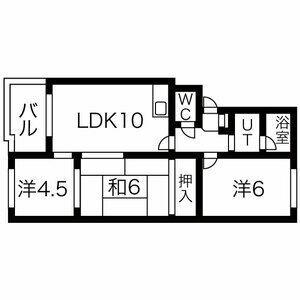 シャトーわたなべ(3LDK/2階)の間取り写真