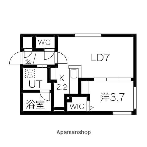 マイン白石(1LDK/3階)の間取り写真