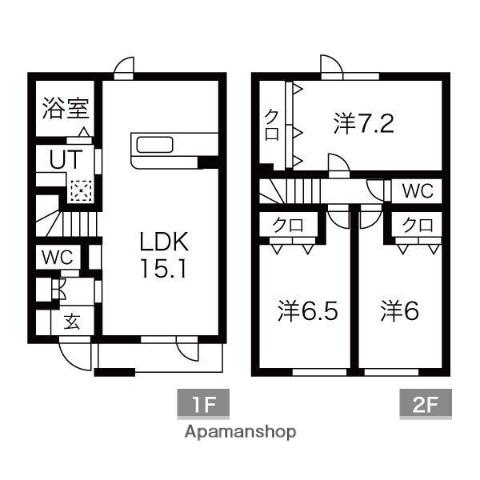 ノースハウス北野(3LDK)の間取り写真