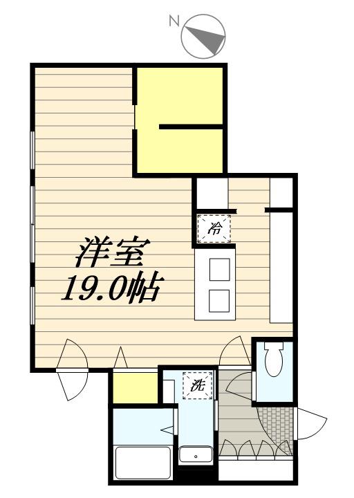 ピオネロ月寒(1K/2階)の間取り写真