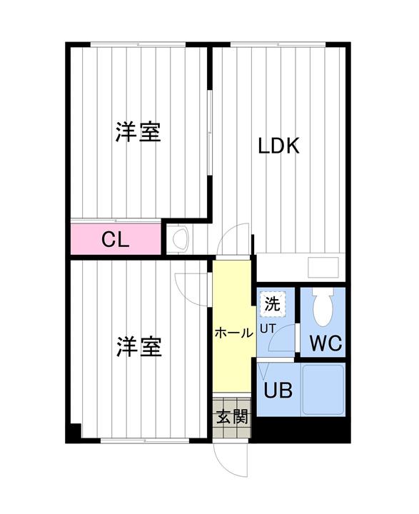 アルファレジデンス新札幌(2LDK/1階)の間取り写真
