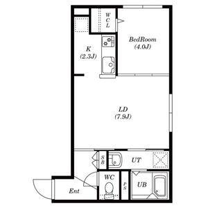 シティレジデンス南郷13丁目(1LDK/2階)の間取り写真