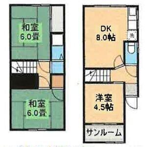 札幌市東西線 大谷地駅 バス乗車時間：20分 桂台団地バス停で下車 徒歩8分 3階建 築50年(3DK)の間取り写真