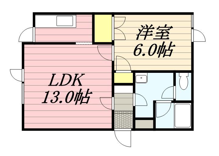 メゾンS&P(1LDK/1階)の間取り写真