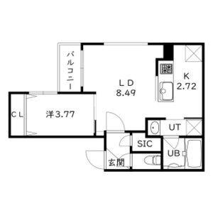 ウェルズビレッジ(1LDK/3階)の間取り写真