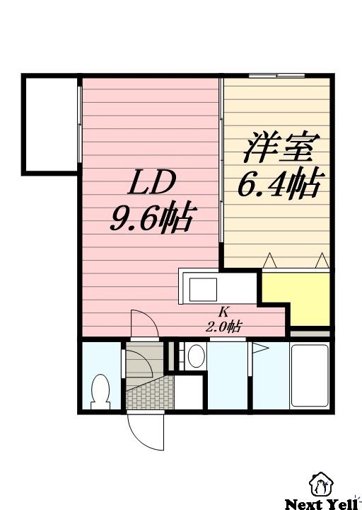 MIREI(1LDK/2階)の間取り写真