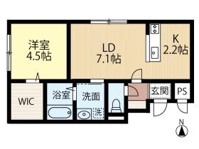 LOTUS FLEUR1(1LDK/3階)の間取り写真