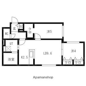 MUT福住(2LDK/3階)の間取り写真