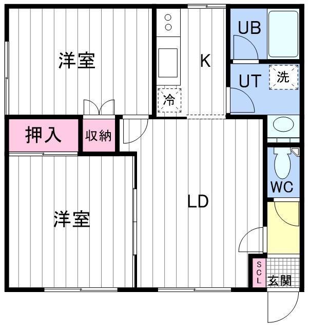 ピアコート(2LDK/2階)の間取り写真
