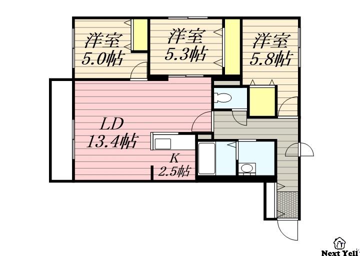 SILENT HILLS(3LDK/2階)の間取り写真